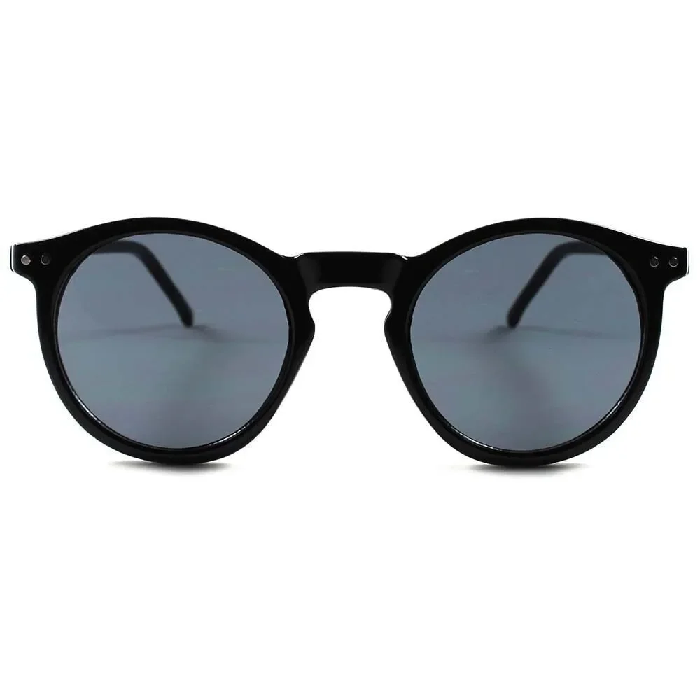 Classic Vintage Retro Old Fashioned Hipster Mens Womens Black Round Sunglasses